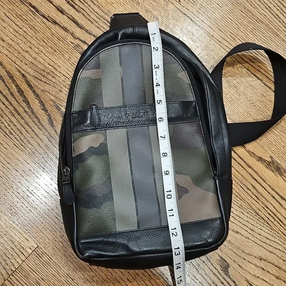 Coach Men's Charles Black and Green Camouflage Backpack - Picture 8 of 8